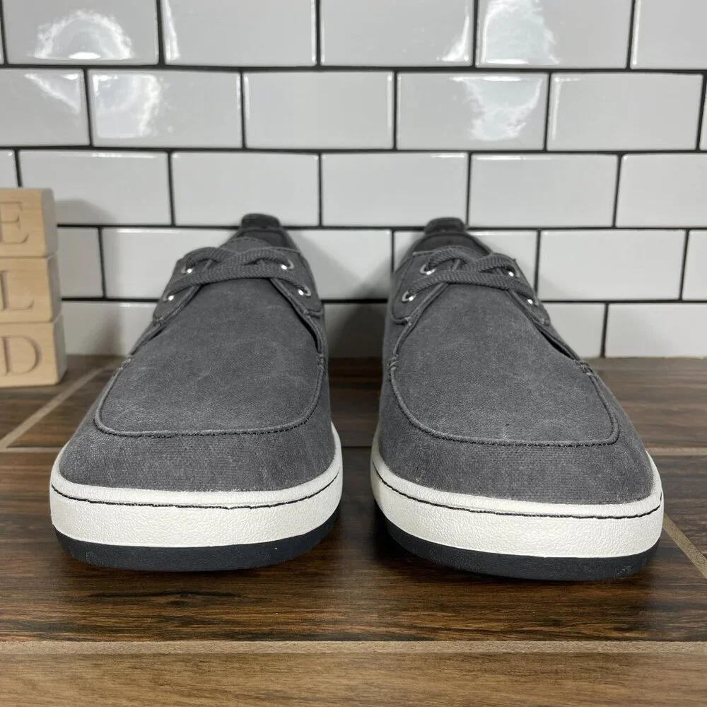 LL Bean Campside 2 Eye Boat Shoes Mens Size 13 Gray Casual Lace Up Low Tops